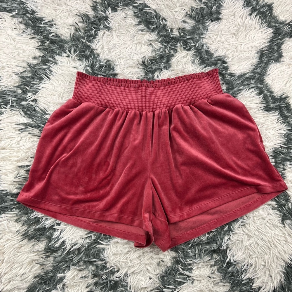 Old Navy Women’s High Waisted Velvet Boxer Lounge Shorts Size Large In Myrrh